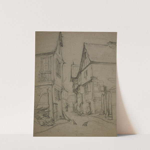 Village road in Kronberg by Otto Scholderer
