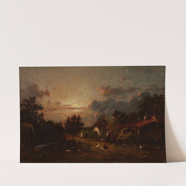Village Scene, Sunset by Jules Dupré
