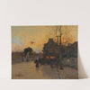Village, Un Soir D’automne by Eugène Galien-Laloue