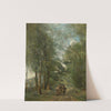Ville d&#039;Avray.Paysans causant sur le chemin longeant L&#039;étang by Jean-Baptiste-Camille Corot