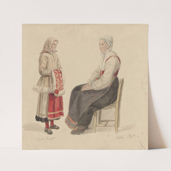 Vinterdrakt, Mora by Adolph Tidemand