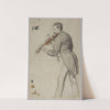 Violinist – Study for the Painting Titled Musicians (1887) by Hans Thoma