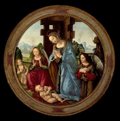 Virgin Adoring the Christ Child with St. John the Baptist and Two Angels — size preview