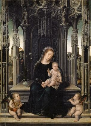 Virgin and Child with Music Making Angels