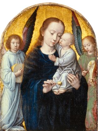 Virgin with Child between Angels playing Music