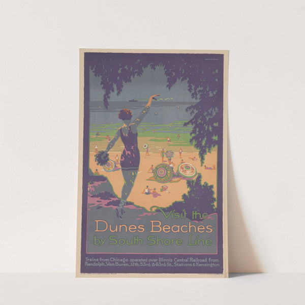 Visit the dunes beaches by South Shore Line (1926) by Otto Brenneman