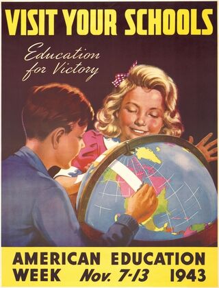 Visit your schools. Education for victory. American Education Week Nov. 7-13, 1943 (1943) — size preview