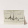 Vissersboten. Het drogen van de netten op zee by Auguste Musin