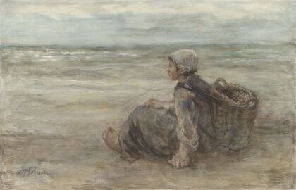 Vissersmeisje op het strand (1903)