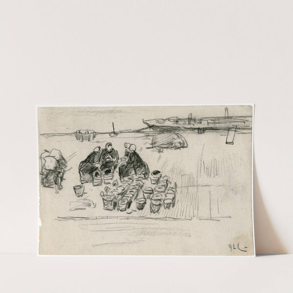 Vissersvrouwen op de kade by Adolf le Comte