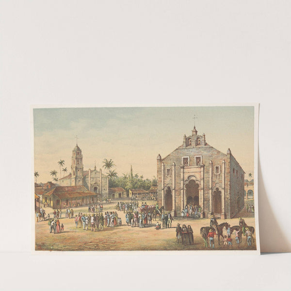 Vista de la iglesia major y de la Ermita del Buen Viaje (1855) by Pierre Toussaint Frédéric Mialhe