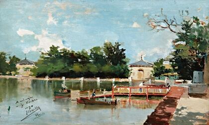 Vista Del Embarcadero Del Parque Del Retiro (View Of The Jetty In The Retiro Gardens, Madrid) — size preview