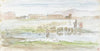 Vlakte met schapen, op de achtergrond ruïnes van een aquaduct (1834 - 1911)