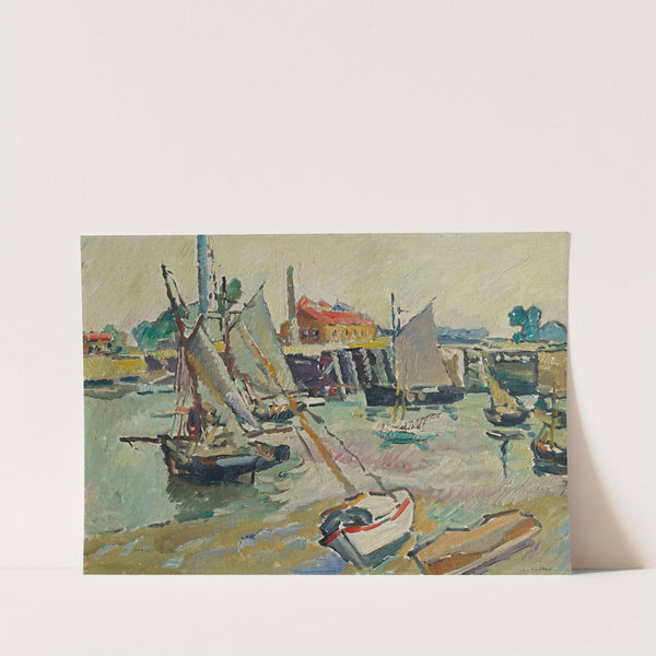 Voiliers au port à marée basse, Ouistreham (1927) by Louis Valtat