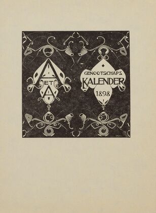 Voor- en achterzijde van een kalender voor het Genootschap Architectura et Amicitia (1925)