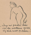 Voorovergebogen naakte figuur