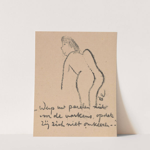 Voorovergebogen naakte figuur by Erich Wichmann