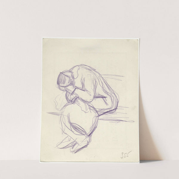 Vooroverzittende vrouw, huilend (1926) by Frans Smissaert