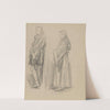 Voorstudie voor de Eerste Bossche Wand; twee studies van een monnik by Antoon Derkinderen