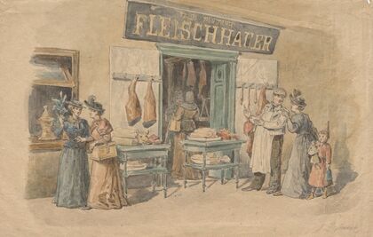Vor dem Fleischhauerladen (1880)