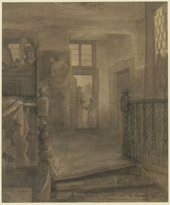 Vor der Wohnung Anton Radls im Hinterhaus des Heerd’schen Hauses in der Friedberger StraÃe 144