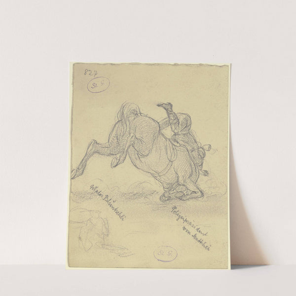 Vornüber stürzendes Pferd samt Reiter by Johann Heinrich Hasselhorst