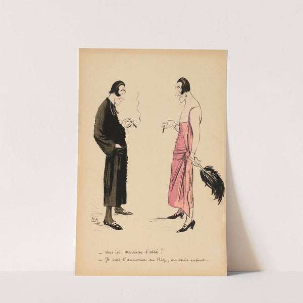 Vous ici, monsieur l’abbé (1923) by Georges Goursat (Sem)