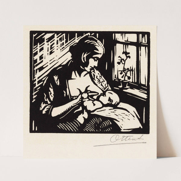 Vrouw die een kind borstvoeding geeft (1905) by Jacques Jeichienus Ottens