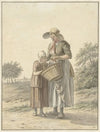 Vrouw en meisje op een landweg
