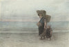 Vrouw met kind, lopend over het strand (1834 - 1911)