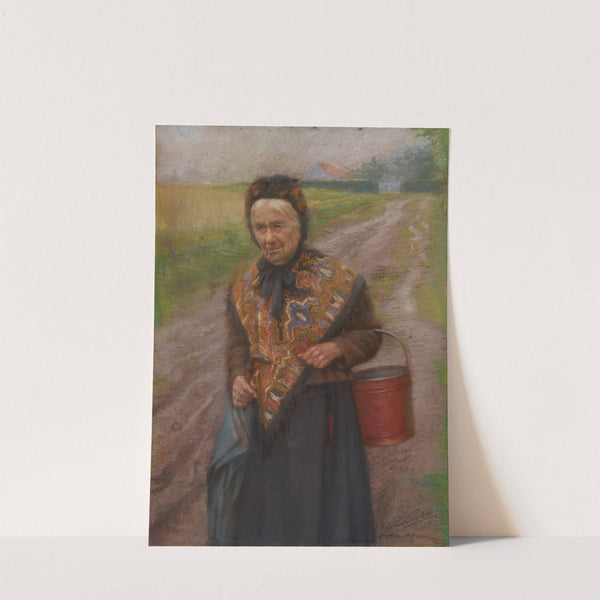 Vrouw met mand (1912) by Jef Van de Fackere