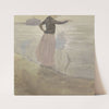Vrouw met twee kinderen en een hondje aan het strand (1874 - 1927) by Johan Antonie de Jonge