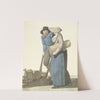 Vrouw naast een man met een kruiwagen by W. Barthautz