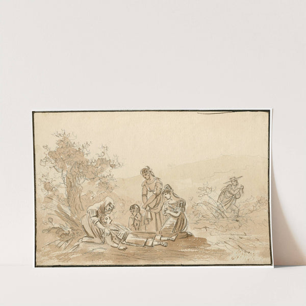 Vrouwen betreuren een dode na een moordaanslag by Otto Howen