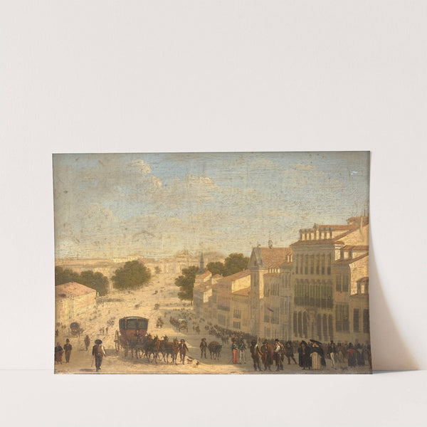 Vue de la Calle de Alcalà avec la fontaine de Cybèle et la porte d’Alcalà, Madrid by Giuseppe Canella
