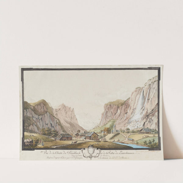 Vuë de la Chûte du Staubbach et de la Vallée de Lauterbrunnen dans le Canton de Berne. by Niklaus Sprüngli