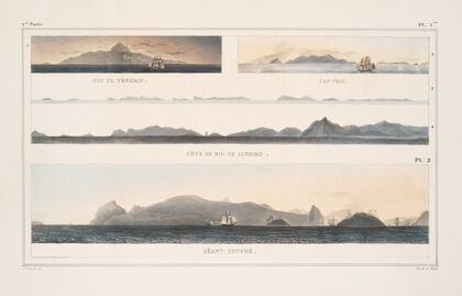 Vue de la côte de Rio-Janeiro; Pic de Ténérif; Cap Frio; Côte de Rio de Janeiro; Géant couché — size preview