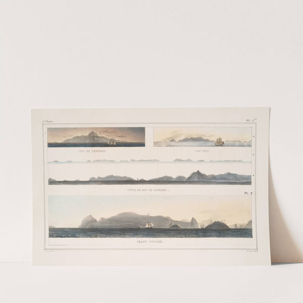 Vue de la côte de Rio-Janeiro; Pic de Ténérif; Cap Frio; Côte de Rio de Janeiro; Géant couché by Jean Baptiste Debret