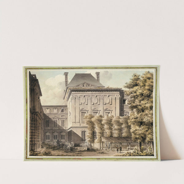 Vue de la façade dédoublant la façade de Le Vau au Louvre, côté du jardin de l&#039;Infante by Louis-Pierre Baltard