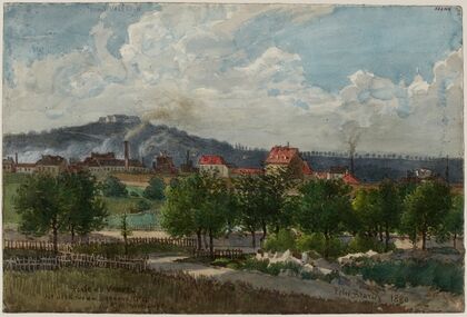 Vue de la porte de Vanves prise de la rue de Bagneux au Grand-Montrouge