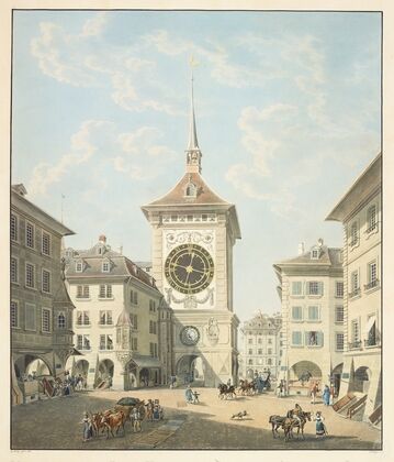 Vue de la tour de la Grande-Horloge à Berne (1915-1945)