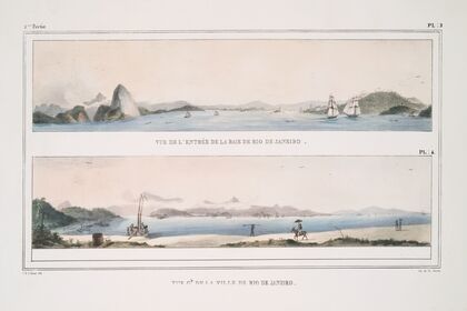 Vue de l’entrÃ©e de la baie de Rio de Janeiro; Vue gÃ©nÃ©rale de la ville de Rio de Janeiro. — size preview