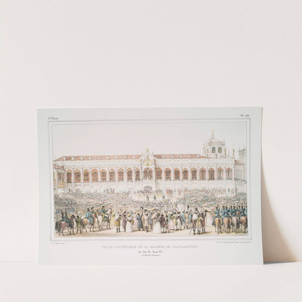 Vue de l&#039;extériere de la galerie de l&#039;acclamation du roi D. Jean VI (à Rio de Janeiro) by Jean Baptiste Debret