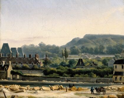 Vue de L’hÃ´pital Saint-Louis et des Buttes-Chaumont