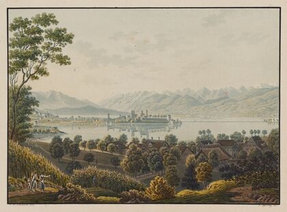Vue de Rapperschwyl vers Lachen lac de Zurich (1915-1945)