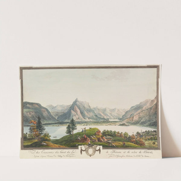Vuë des Environs du haut du Lac de Thoune et de celui de Brientz by Niklaus Sprüngli