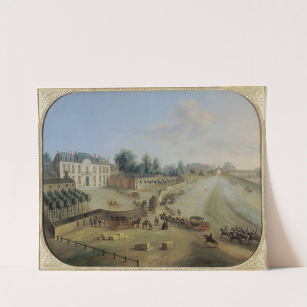 Vue du Château de la Muette avec l&#039;arrivée du Roi by Charles-Léopold Grevenbroeck