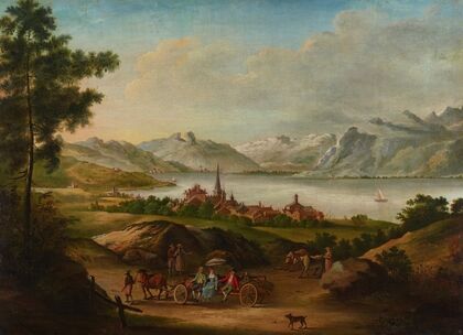 Vue du fond du Lac de Genève prise au dessus de Cucille (1915-1945)