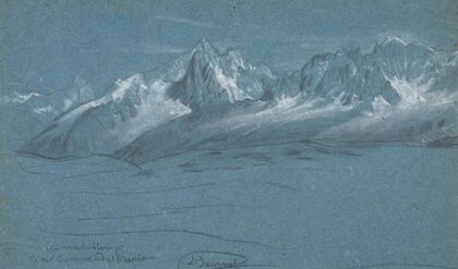 Vue du massif du Mont-Blanc depuis le sommet du Prarion, Chamonix