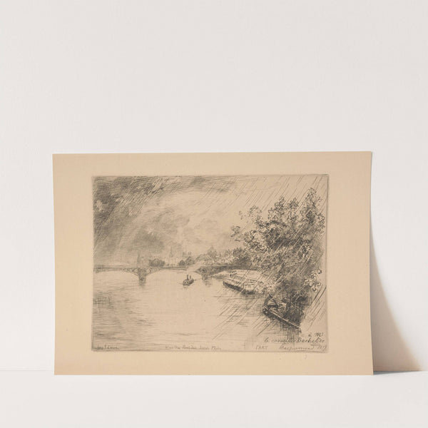 Vue du pont des Saints-Peres (View of the bridge of the Holy Fathers) (1877) by Félix Bracquemond